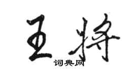 駱恆光王將行書個性簽名怎么寫