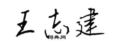 王正良王志建行書個性簽名怎么寫