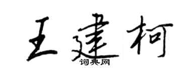 王正良王建柯行書個性簽名怎么寫