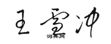 駱恆光王雪沖草書個性簽名怎么寫