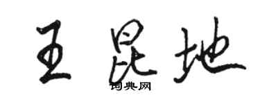 駱恆光王昆地行書個性簽名怎么寫