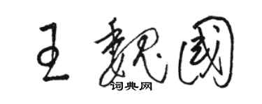 駱恆光王魏國草書個性簽名怎么寫