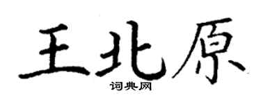 丁謙王北原楷書個性簽名怎么寫