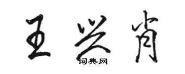 駱恆光王興肖行書個性簽名怎么寫