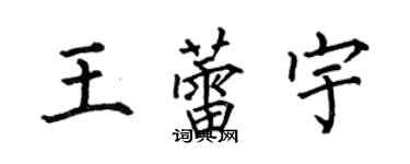 何伯昌王蕾宇楷書個性簽名怎么寫