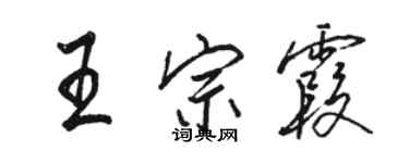 駱恆光王宗霞行書個性簽名怎么寫