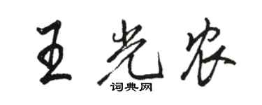 駱恆光王光農行書個性簽名怎么寫