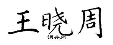 丁謙王曉周楷書個性簽名怎么寫