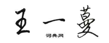 駱恆光王一蔓行書個性簽名怎么寫