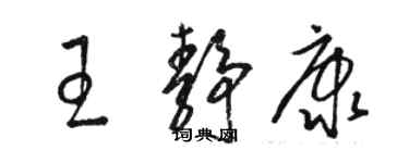 駱恆光王靜康草書個性簽名怎么寫