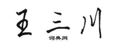 駱恆光王三川行書個性簽名怎么寫