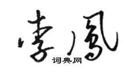 駱恆光李鳳草書個性簽名怎么寫