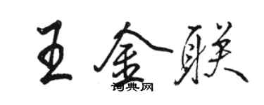 駱恆光王金聯行書個性簽名怎么寫