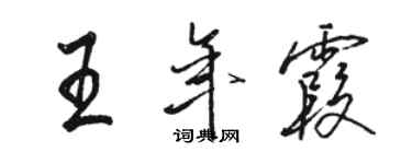 駱恆光王年霞行書個性簽名怎么寫