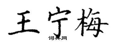 丁謙王寧梅楷書個性簽名怎么寫