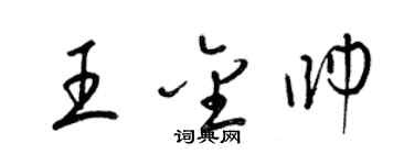梁錦英王金帥草書個性簽名怎么寫