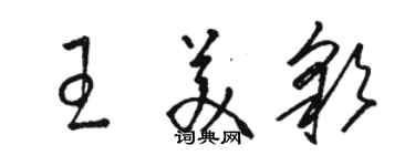 駱恆光王美彩草書個性簽名怎么寫