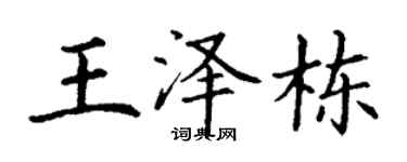 丁謙王澤棟楷書個性簽名怎么寫