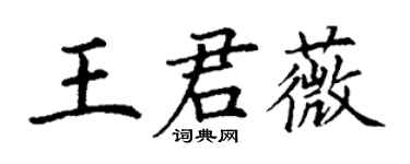 丁謙王君薇楷書個性簽名怎么寫