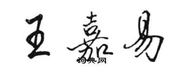 駱恆光王嘉易行書個性簽名怎么寫