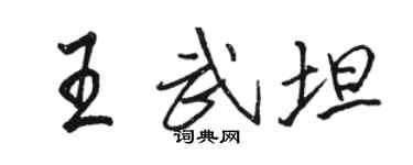 駱恆光王武坦行書個性簽名怎么寫
