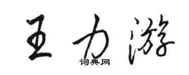 駱恆光王力遊行書個性簽名怎么寫