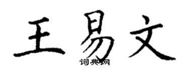 丁謙王易文楷書個性簽名怎么寫