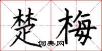 何伯昌楚梅楷書怎么寫