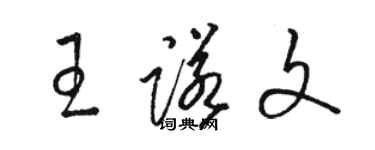 駱恆光王諾文草書個性簽名怎么寫