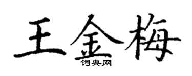 丁謙王金梅楷書個性簽名怎么寫