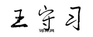 曾慶福王守習行書個性簽名怎么寫