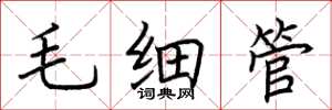 荊霄鵬毛細管楷書怎么寫