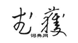 駱恆光武獲草書個性簽名怎么寫