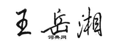 駱恆光王岳湘行書個性簽名怎么寫