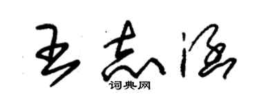 朱錫榮王志涵草書個性簽名怎么寫