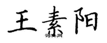 丁謙王素陽楷書個性簽名怎么寫