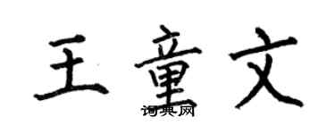 何伯昌王童文楷書個性簽名怎么寫