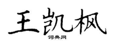 丁謙王凱楓楷書個性簽名怎么寫