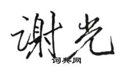 駱恆光謝光行書個性簽名怎么寫