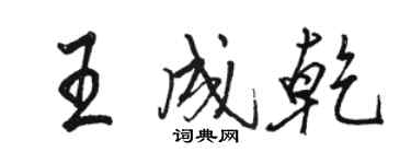 駱恆光王成乾行書個性簽名怎么寫