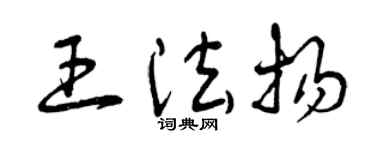 曾慶福王法揚草書個性簽名怎么寫