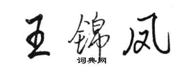 駱恆光王錦鳳行書個性簽名怎么寫