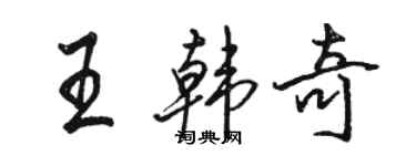駱恆光王韓奇行書個性簽名怎么寫