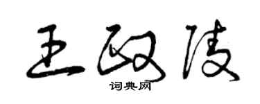 曾慶福王政陵草書個性簽名怎么寫