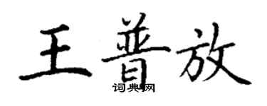 丁謙王普放楷書個性簽名怎么寫