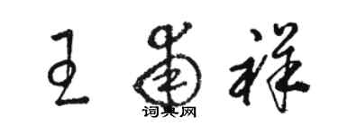 駱恆光王甫祥草書個性簽名怎么寫