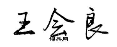 曾慶福王會良行書個性簽名怎么寫