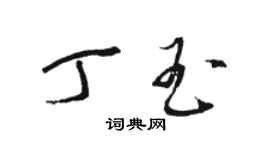 駱恆光丁玉草書個性簽名怎么寫