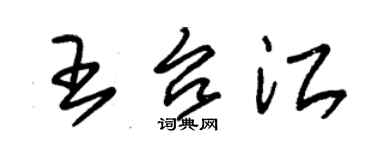 朱錫榮王台江草書個性簽名怎么寫