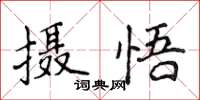 侯登峰攝悟楷書怎么寫